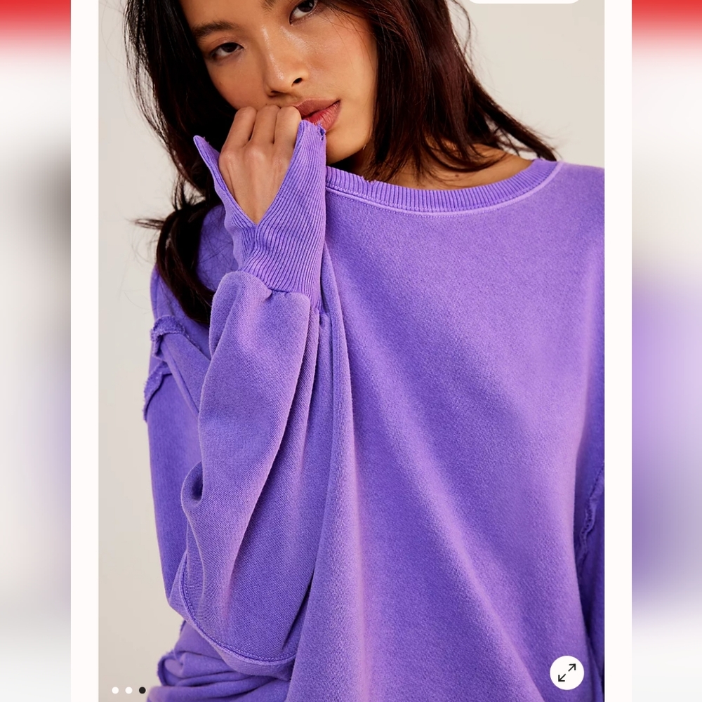 NWT FREE Ultraviolet PURPLE CAMDEN OVERSIZED PULLOVER We The Free Sweatshirt